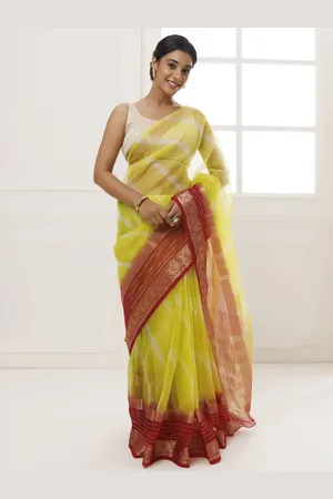 Jaipur Tie and Dye Organza Leheriya Saree