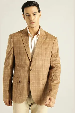 Indian Terrain Men Checked Regular-Fit Single-Breasted Blazer