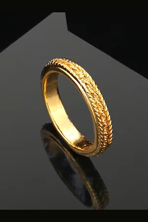 ESTELE Gold-Plated Textured Slip-On Finger Ring