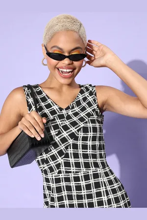 Globus Women Black Checked Dress
