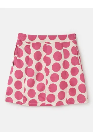 Benetton Girls Polka Dot Printed Flared Knee-Length A-Line Skirt