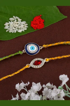 ESTELE Set Of 2 Gold-Plated Crystal-Studded Rakhi