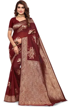 Varanga Floral Woven Design Zari Art Silk Banarasi Saree
