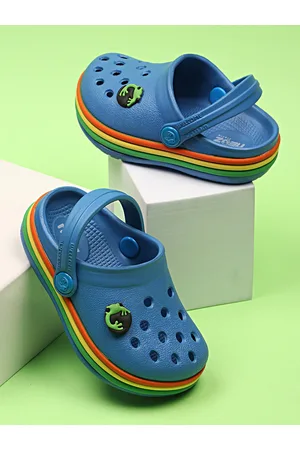 NEOZ Boys Blue & Green Rubber Clogs