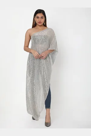 ASHTAG Embellished One Shoulder Maxi Dress