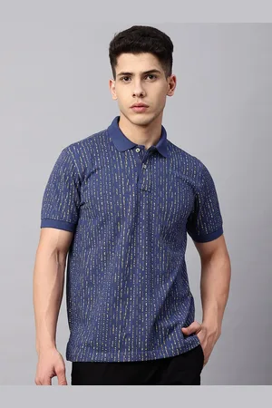 Blue Buddha Abstract Printed Polo Collar Cotton T-shirt