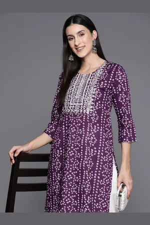 Varanga Women Yoke Design Cotton Gotta Patti Bandhani Kurta
