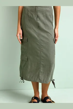 Next Women Solid Straight Midi Skirt