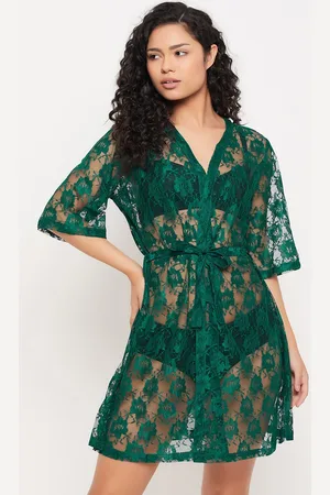 Clovia Long Sleeves Lace Sheer Robe