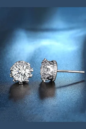 Designs & You Silver-Toned Contemporary Studs Earrings