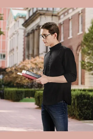 HARVARD Men Black Regular Fit Solid Casual Shirt