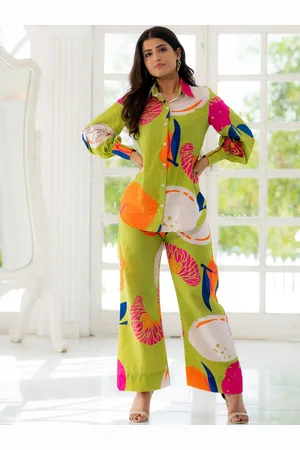 Ambraee Floral Printed Shirt With Trousers