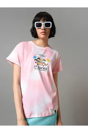 Buy Women's Pink Oversized T-shirt Online at Bewakoof