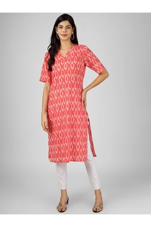 Celebravo Ethnic Motifs Woven Design V-Neck Straight Pure Cotton Kurta