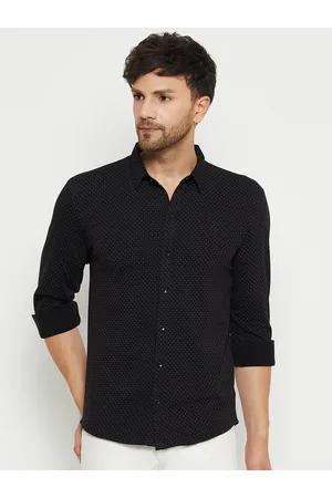 WILD WEST Men Black Comfort Opaque Printed Casual Shirt