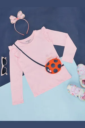 Pantaloons Girls Applique Detail Cotton Top