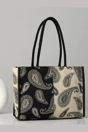 DEEBACO Paisley Printed Shopper Fabric Tote Bag