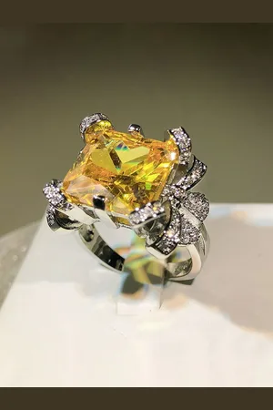 Designs & You Silver-Plated AD-Stone Studded Finger Ring