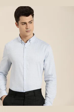 Invictus Men Original Slim Fit Windowpane Pure Cotton Casual Shirt