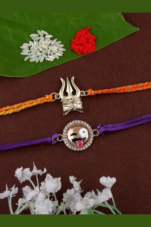ESTELE Set Of 2 Gold-plated Studded Rakhi