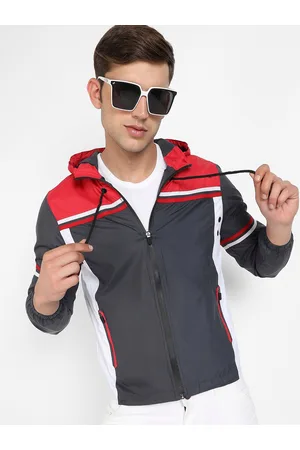 Campus Colourblocked Windcheater Hooded Outdoor Sports Jacket