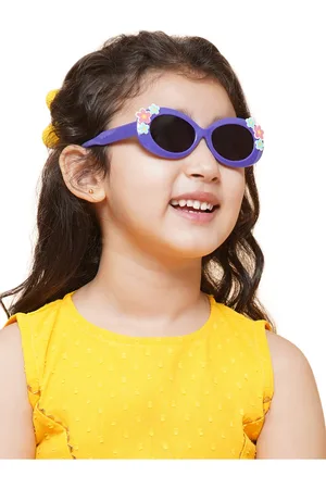 Carlton London Girls Black Lens & Blue Oval Sunglasses