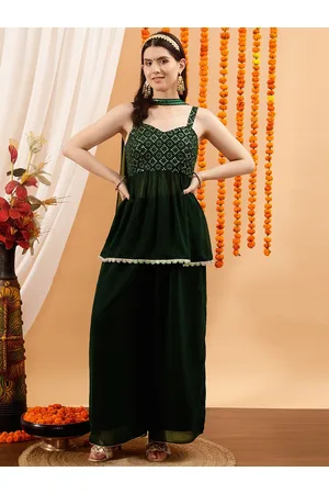 indo street Embellished Top & Palazzo