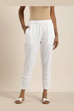 Taavi Women Woven Legacy Pure Cotton Regular Cropped Trouser