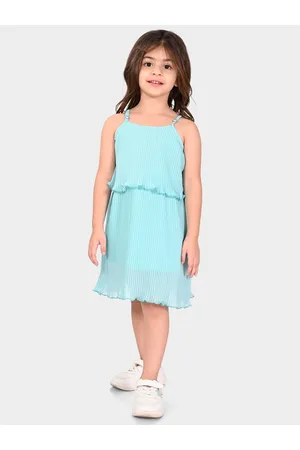 BONKIDS Girls Shoulder Straps Layered A-Line Dress