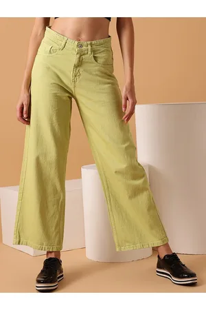 STREET 9 Women Comfort Wide Leg Clean Look Pure Cotton Jeans