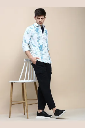 Invictus Sport Slim Fit Floral Printed Twill Cotton Casual Shirt
