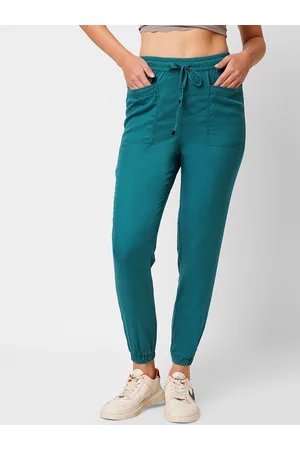 Kraus Women Loose Fit High-Rise Denim Joggers