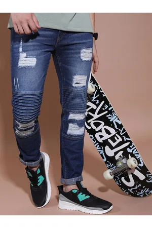 Buy Highlander Grey Skinny Fit Highly Distressed Stretchable Jeans