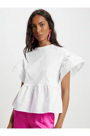 Calliope Flared Sleeve Cotton Longline Top