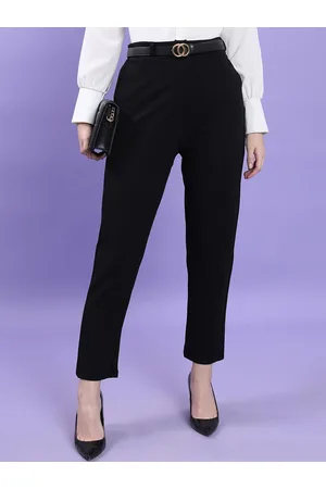 Tokyo Talkies Women Slim Fit High-Rise Formal Trousers