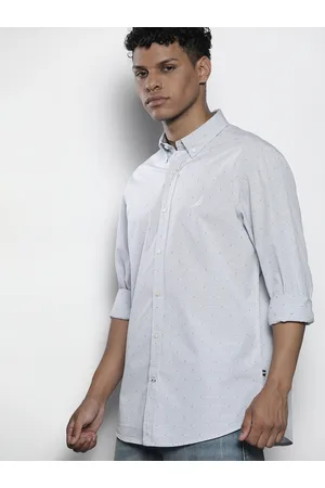 Nautica Classic Cotton Striped Dobby Woven Opaque Casual Shirt