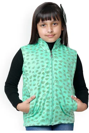 BAESD Girls Geometric Checked Fleece Lightweight Quilted Jacket