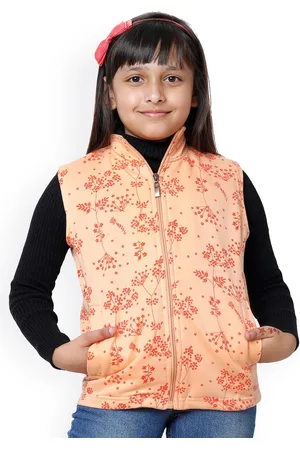 BAESD Girls Floral Fleece Lightweight Crop Quilted Jacket