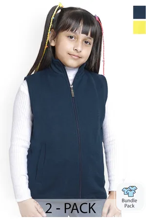 BAESD Girls Pack of 2 Fleece Lightweight Crop Open Front Jacket