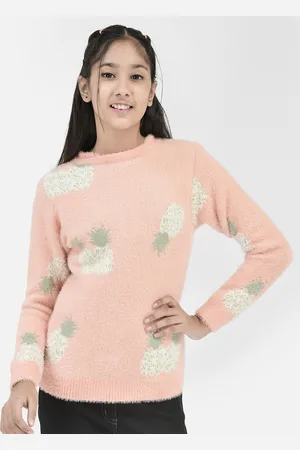 Crimsoune Club Girls Printed Boucle Pullover