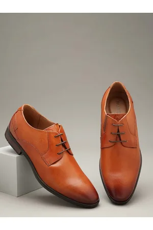 Ruosh Men Textured Leather Formal Derbys