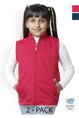 BAESD Pack Of 2 Girls Sleeveless Bomber Jacket
