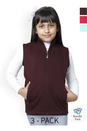 BAESD Girls Pack Of 3 Fleece Lightweight Open Front Jacket