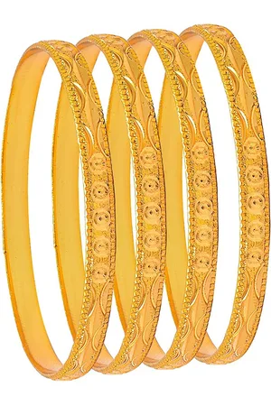 Shivansh Gold-Toned Set Of 4 Gold-Plated Bangles