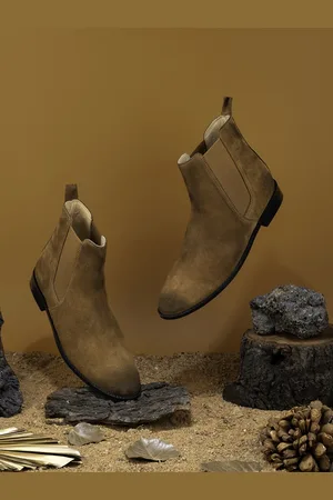 Griffin Men Mid Top Suede Chelsea Boots