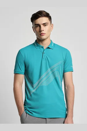 Peter England Abstract Printed Polo Collar Cotton T-Shirt