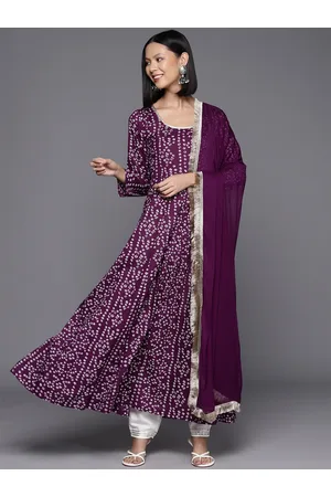 Varanga Bandhani Printed Sequinned Anarkali Kurta with Dupatta
