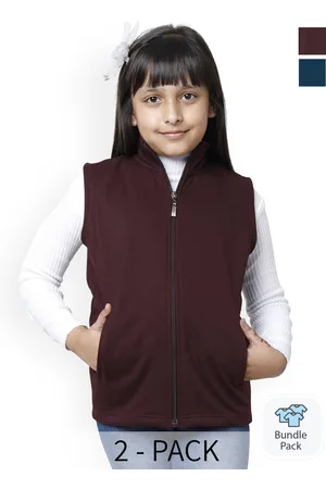 BAESD Girls Pack Of 2 Fleece Lightweight Open Front Jacket