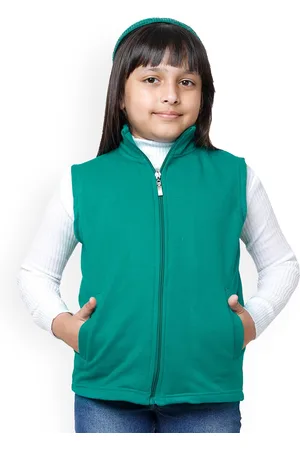 BAESD Girls Fleece Lightweight Crop Padded Jacket With Embroidered