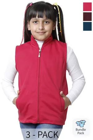 BAESD Girls Pack Of 3 Fleece Lightweight Bomber Jacket